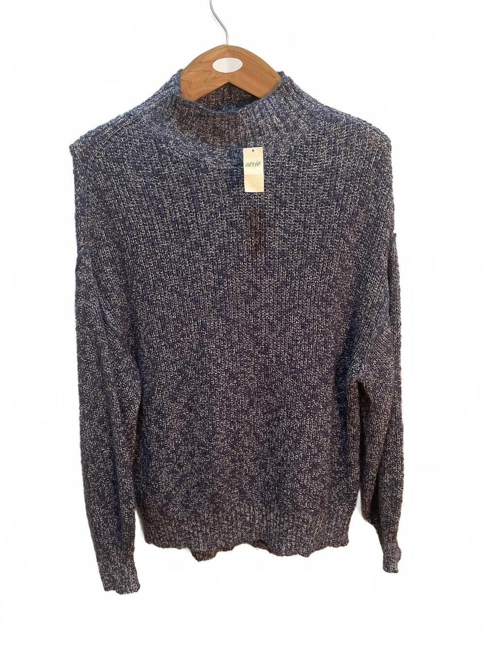 Aerie Blue Knit Pullover Sweater Size L